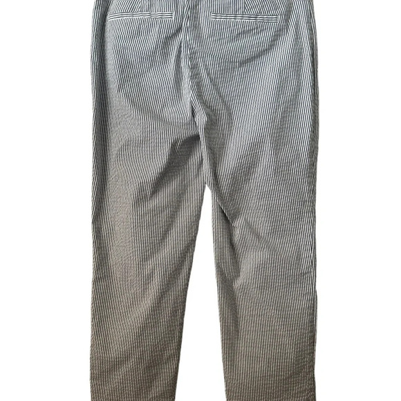 HILARY RADLEY Light Blue & White Stripe Elastic Waistband Medium Pants - Picture 3 of 6